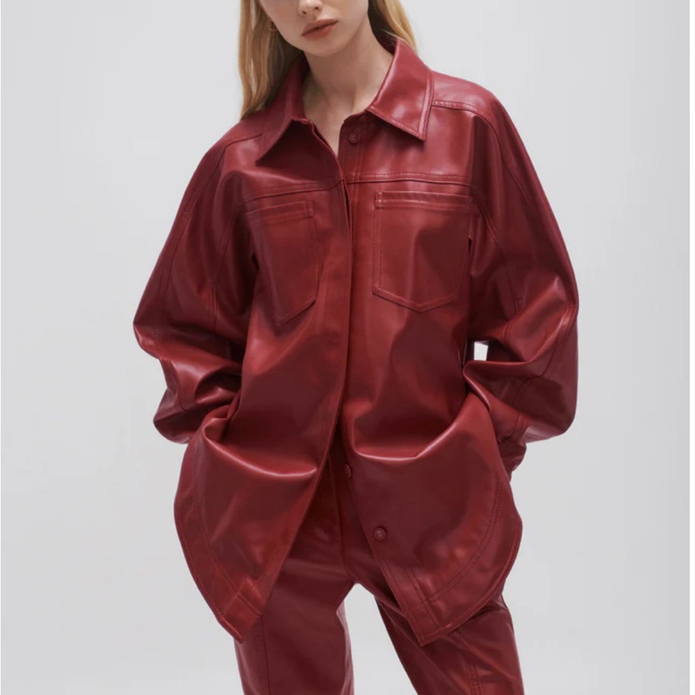 Aje Red Vegan Leather Jacket (BRAND NEW)